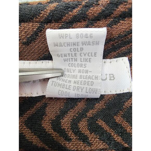 NEW Charter Club Tiger Stripe Stretch Knit Pencil Mini Skirt Size 6 Brown Black - Picture 7 of 9